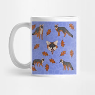 Grey Foxes Blue Mug